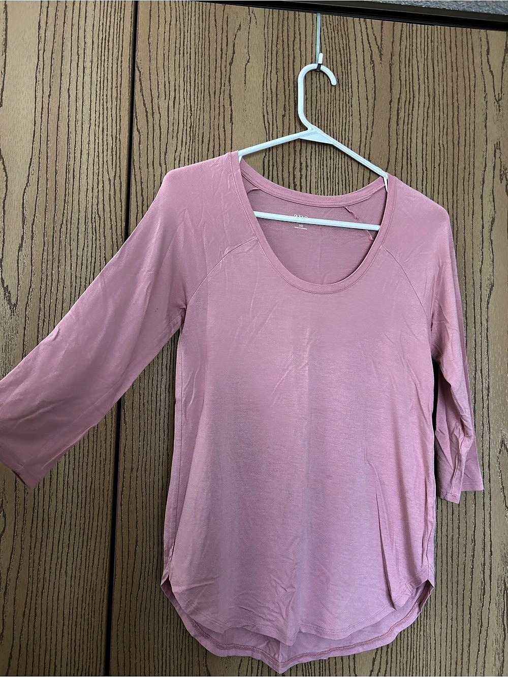 ana Long Sleeve Scoop Neck Top in Pink Size XS Like New